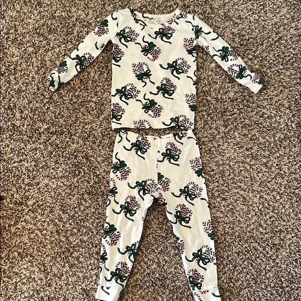 Kate Quinn Candy Cane Christmas Pajamas Long Sleeve Cotton